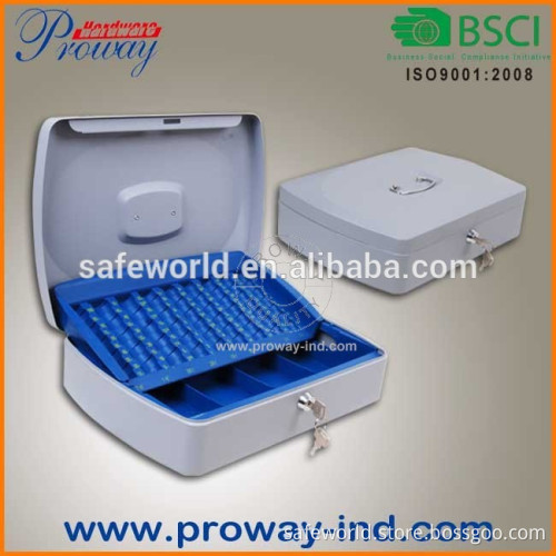 Euro cash box/safe with compartment for rolled euro coins
